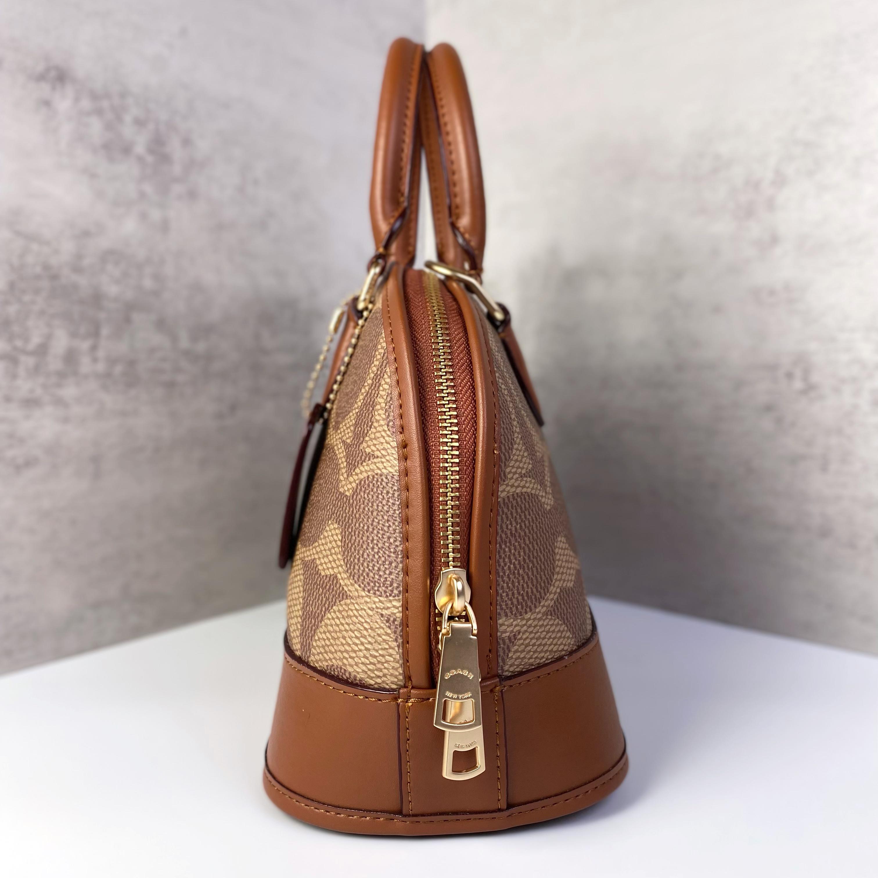 Túi Coach Sabrina Satchel Bag In Signature Canvas DS Brown